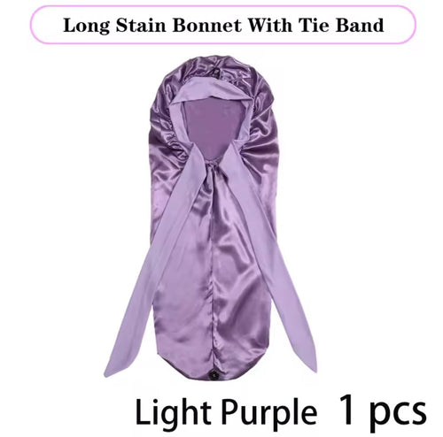 Bonnet en Satin Long — Protection Capillaire Nuit pour Cheveux Longs & Bouclés