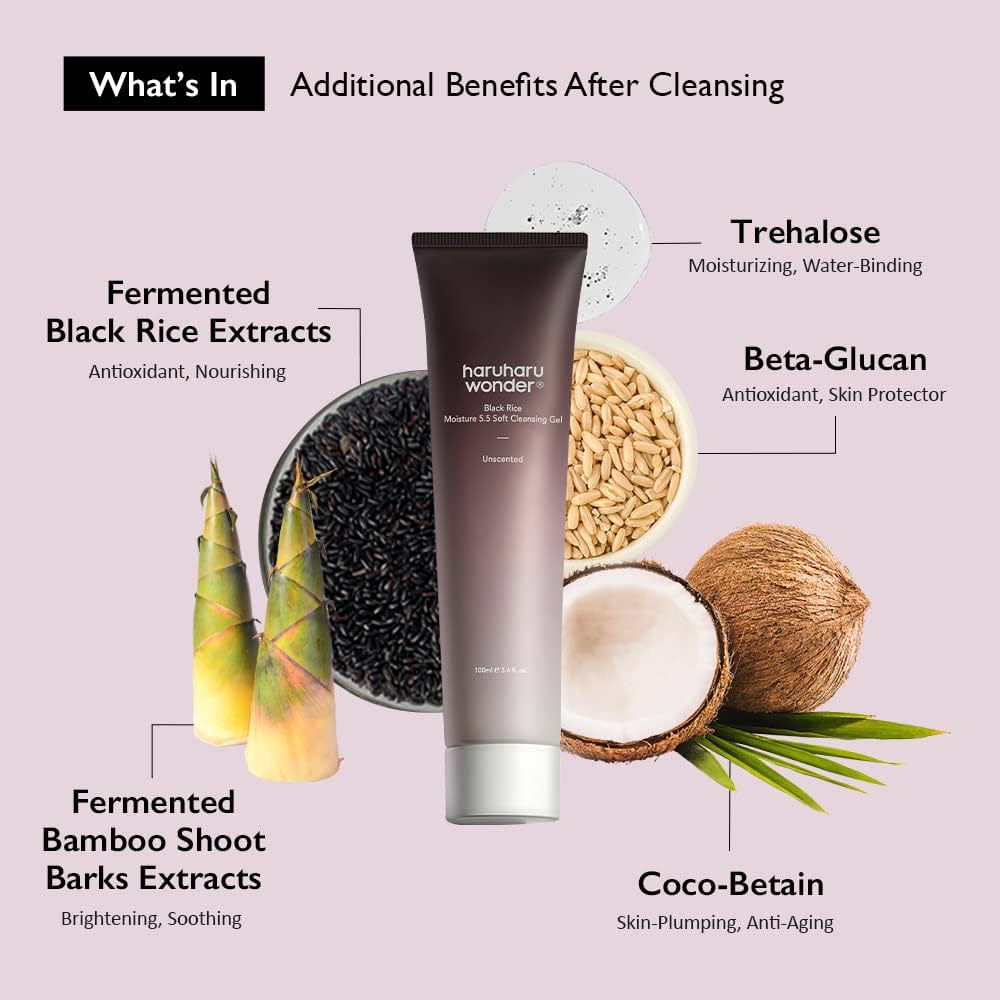 Haruharu Wonder Black Rice Moisture 5.5 Soft Cleansing Gel, visuel 2